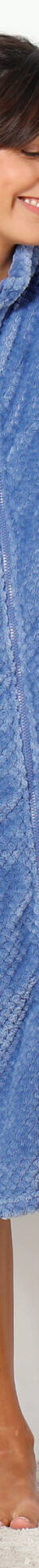 Robe de chambre zippée maille polaire texturée (bleu jean) Robe de chambre zippée maille polaire texturée (bleu jean)